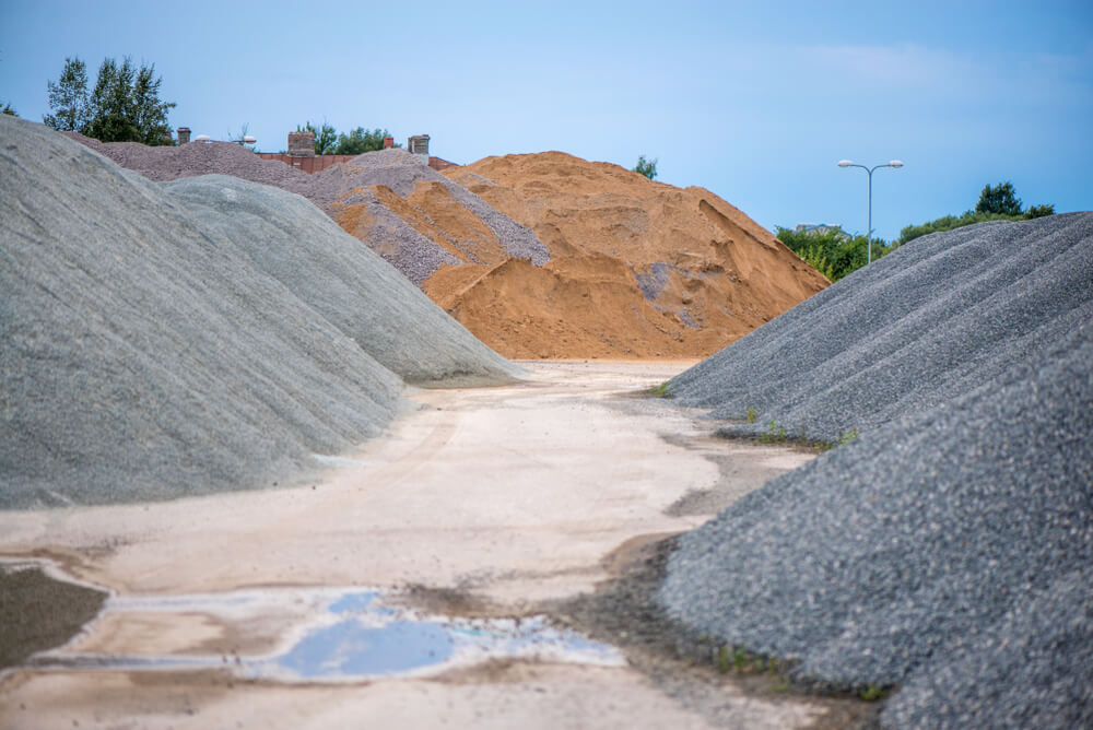 Gravel mine heaps